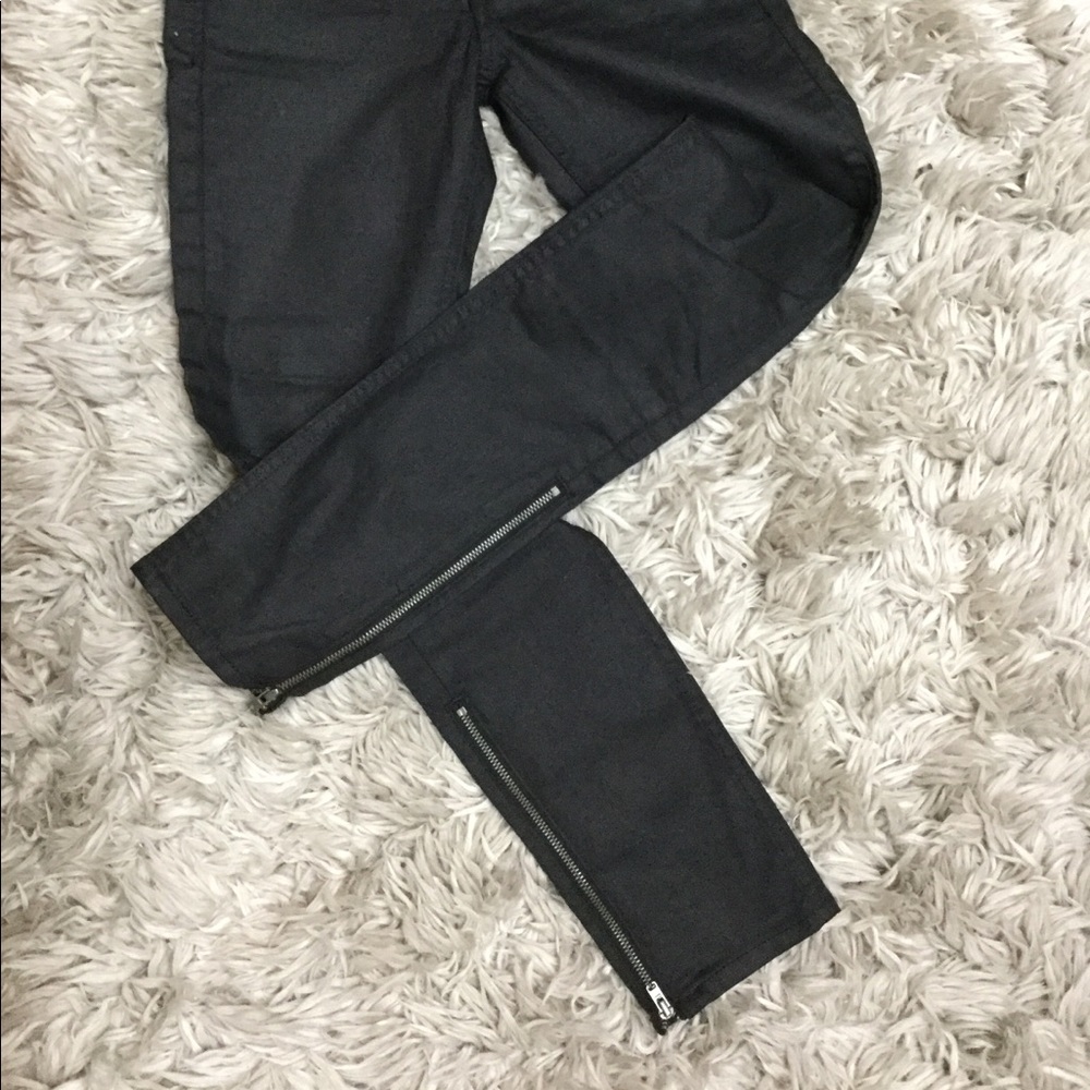 H&M Denim Low Waisted Zippered Stretch Pants 2
